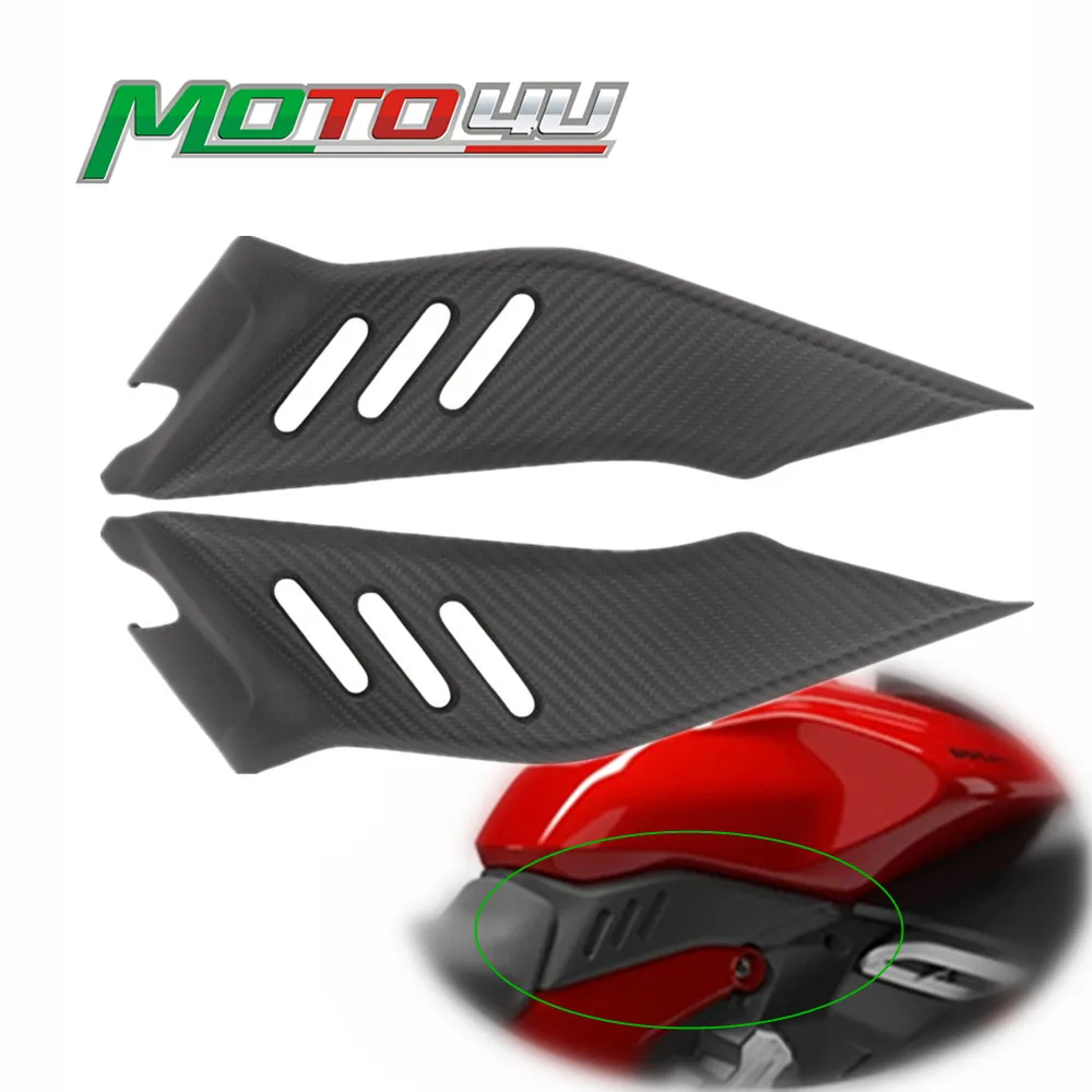 For Ducati Diavel V4 DiavelV4 2023 2024 100% Carbon Fiber Side Panels Motorcycle Side Fuel Tank Lower Cover Matt Twill Weave