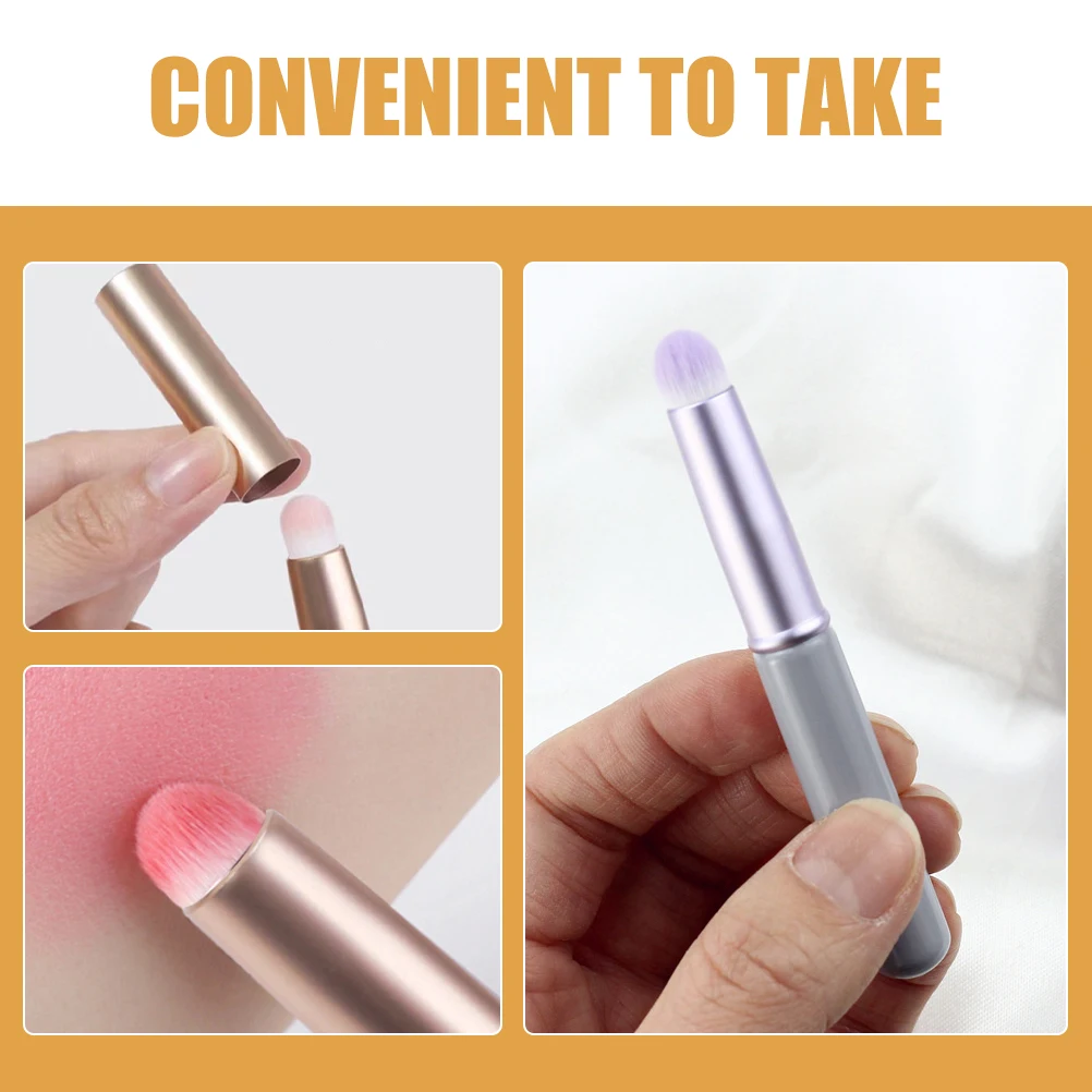 

3pcs Lip Brush Set Soft Durable Brushes Precise Application Pink White Purple Colors Travel Cover Women Makeup Tools