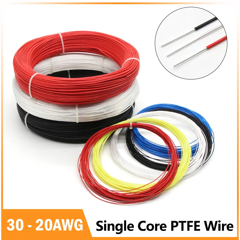 

2/5/10/50/100M Single Core PTFE Wire FEP Insulation Silver Plated High Purity OFC Copper Cable HiFi Audio Speaker Headphone Line