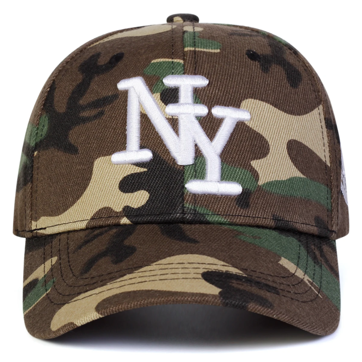 Unisex NY Stickerei Tarnmuster Baseballkappen Frühling Herbst Outdoor Verstellbare Freizeithüte Sonnenschutzhut Sportkappe – Detail 2