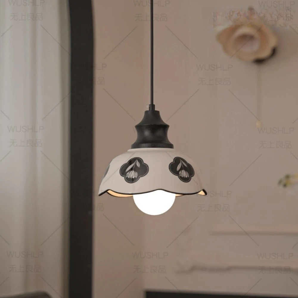 

Ceramic pendant lamp bedside hanging line lamp antique entrance hall hallway solid wood lamp
