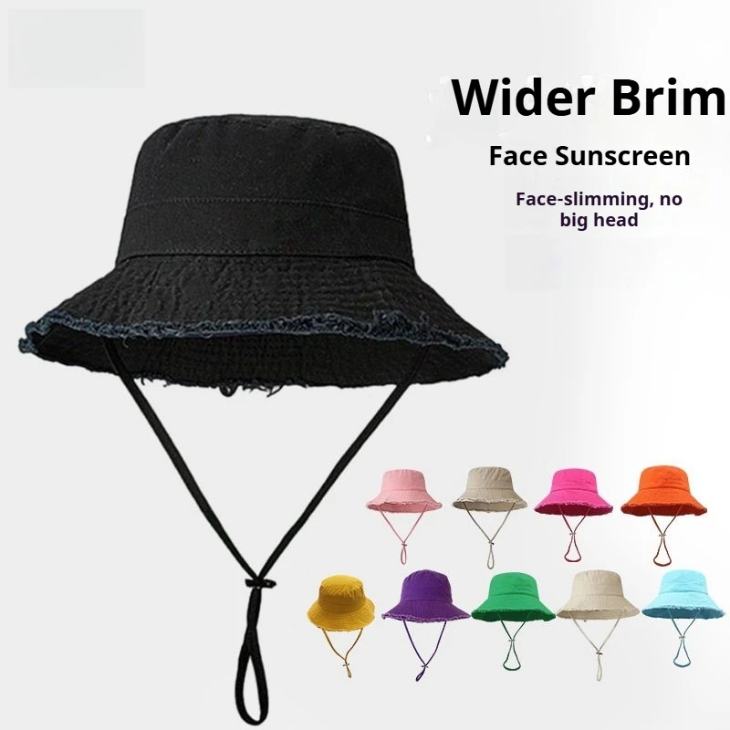 1pc Foldable Fringed Bucket Hat with Large Eaves for Spring and Summer,suitable for Men Women,providing Sun Protection for Beach