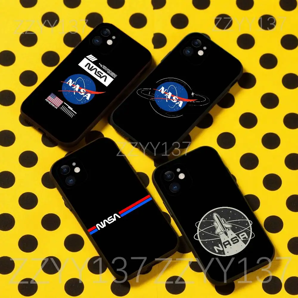 

N-Nasa-S Moon Earth Planets Phone Case For iPhone 16,15,14,13,12,11,Pro,Max,Plus,X,XS,XR,SE,8,7,Mini,Soft Silicone Black Case