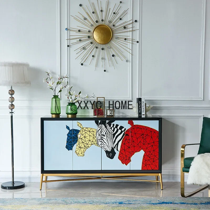 

Side Cabinet Light Luxury Living Room Storage Cabinet Equipment Sideboard Entrance Cabinet