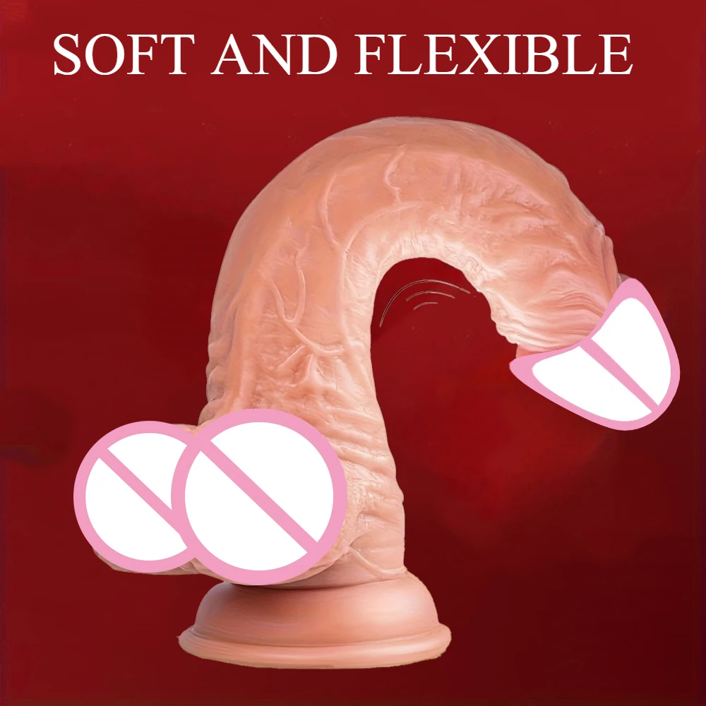 Giocattolo adulto femminile economico del sesso Dildo realistico con ventosa Penetrazione anale della vagina Pene Dildo morbidi Masturbatore Consolador 18+