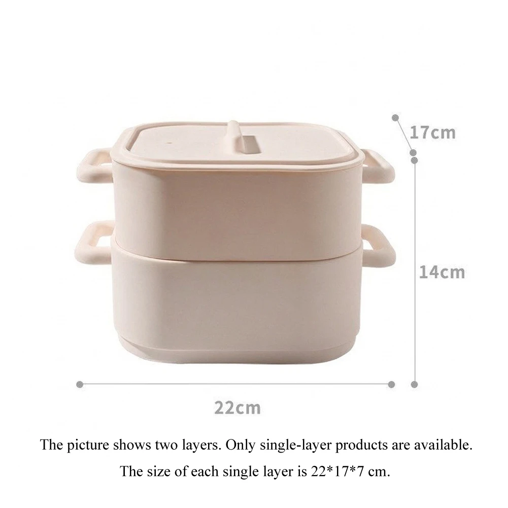 Silicone Steamer for Microwave Food Prep with Stacked Compartments Steam Venting Cover and Heat Resistant Material Base