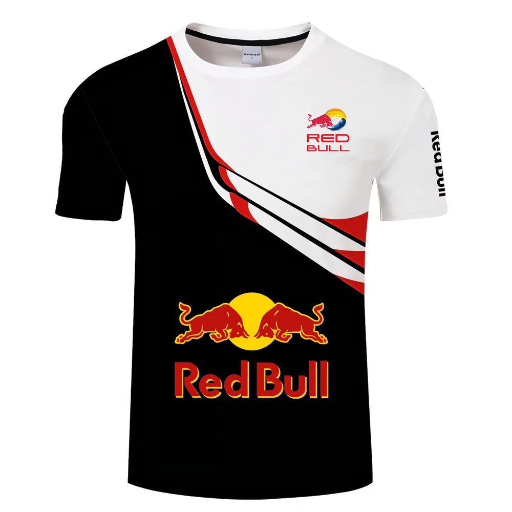 2025 verão nova motocicleta masculina corrida red bull logotipo 3d impresso red bull lazer ao ar livre bicicleta fora de estrada camiseta 6xl