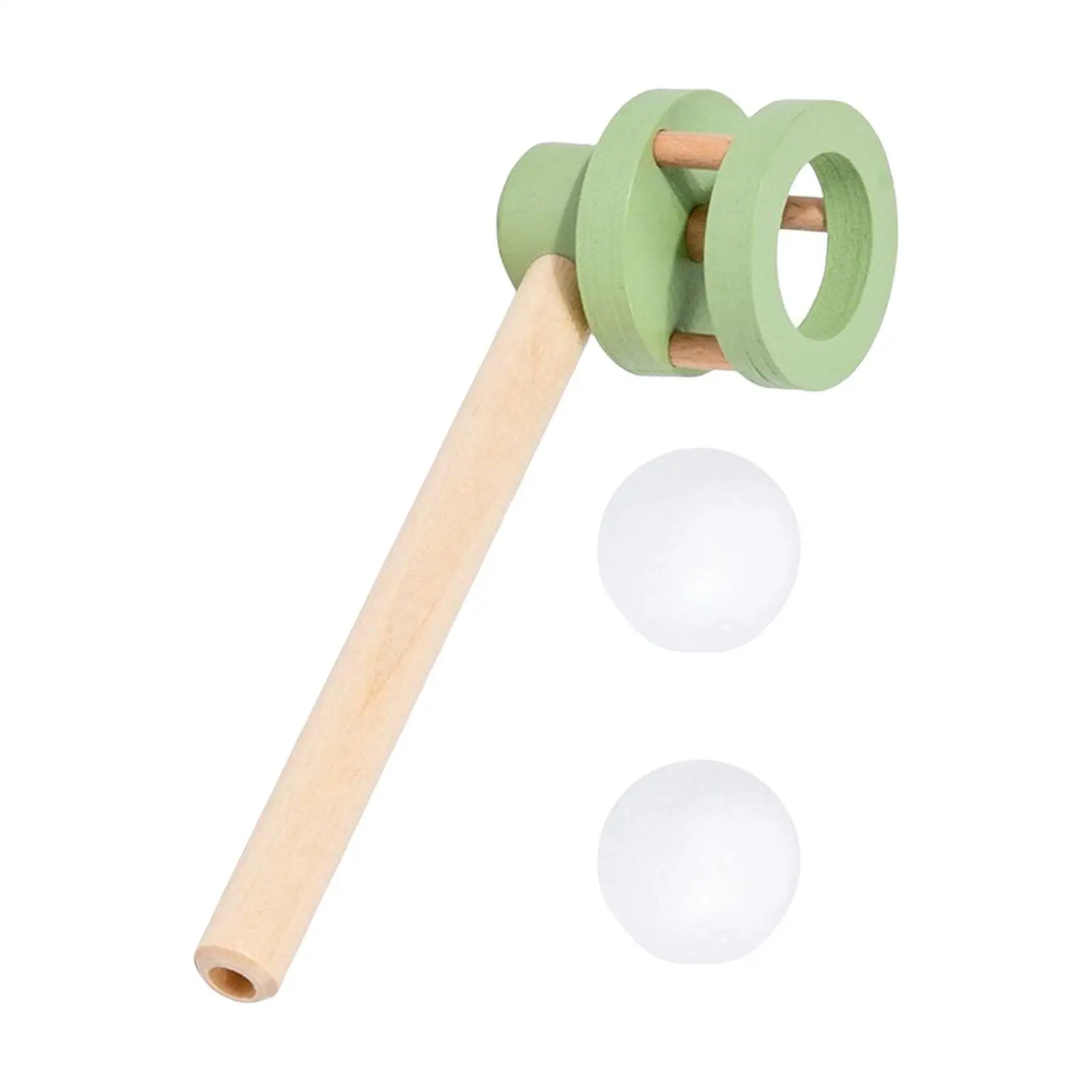 Juego de bolas de tubo de soplado flotante, juguetes de soplado de madera, juego de objetivo educativo para niños, niños y niñas