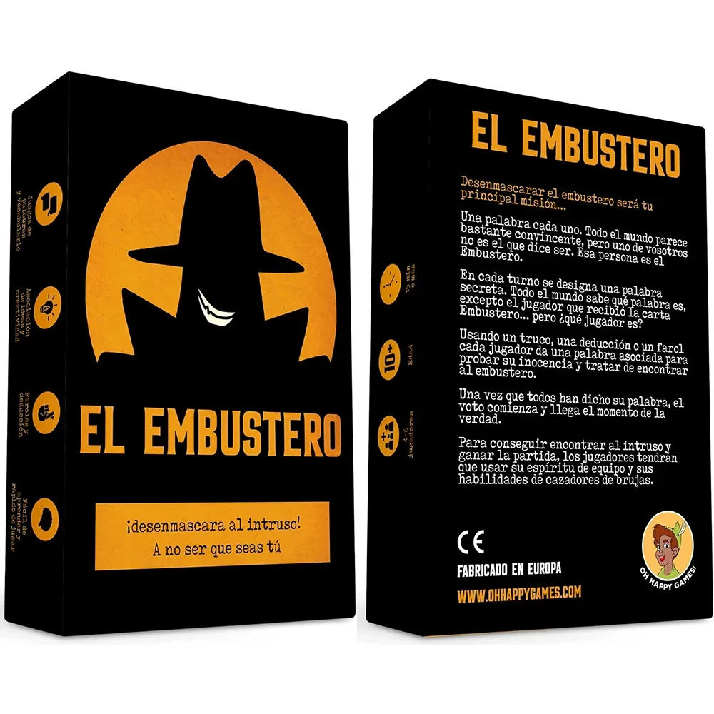Juego de Cartas Divertido en Español para Amigos: El Embustero, Desmascarar al Impostor, Juego de Estrategia y Asociación Creativa de Palabras