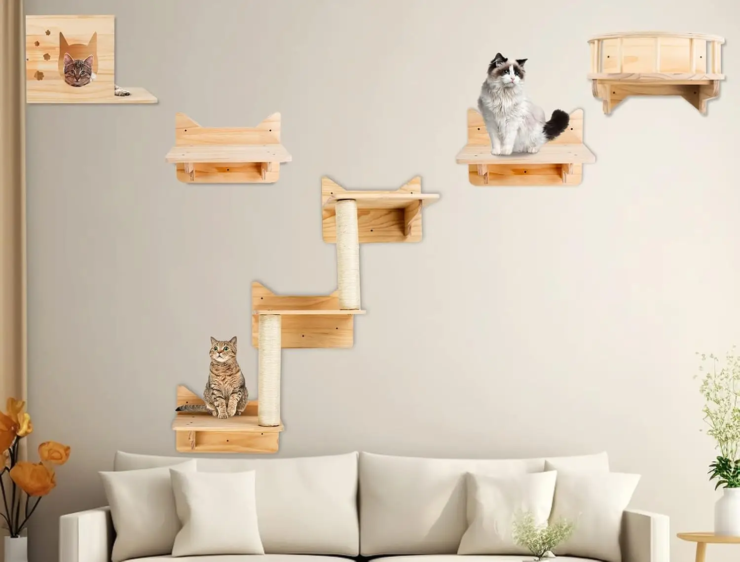 

Furniture Set, Shelves and Perches for Wall, Climbing Shelf Playground Scratching Post