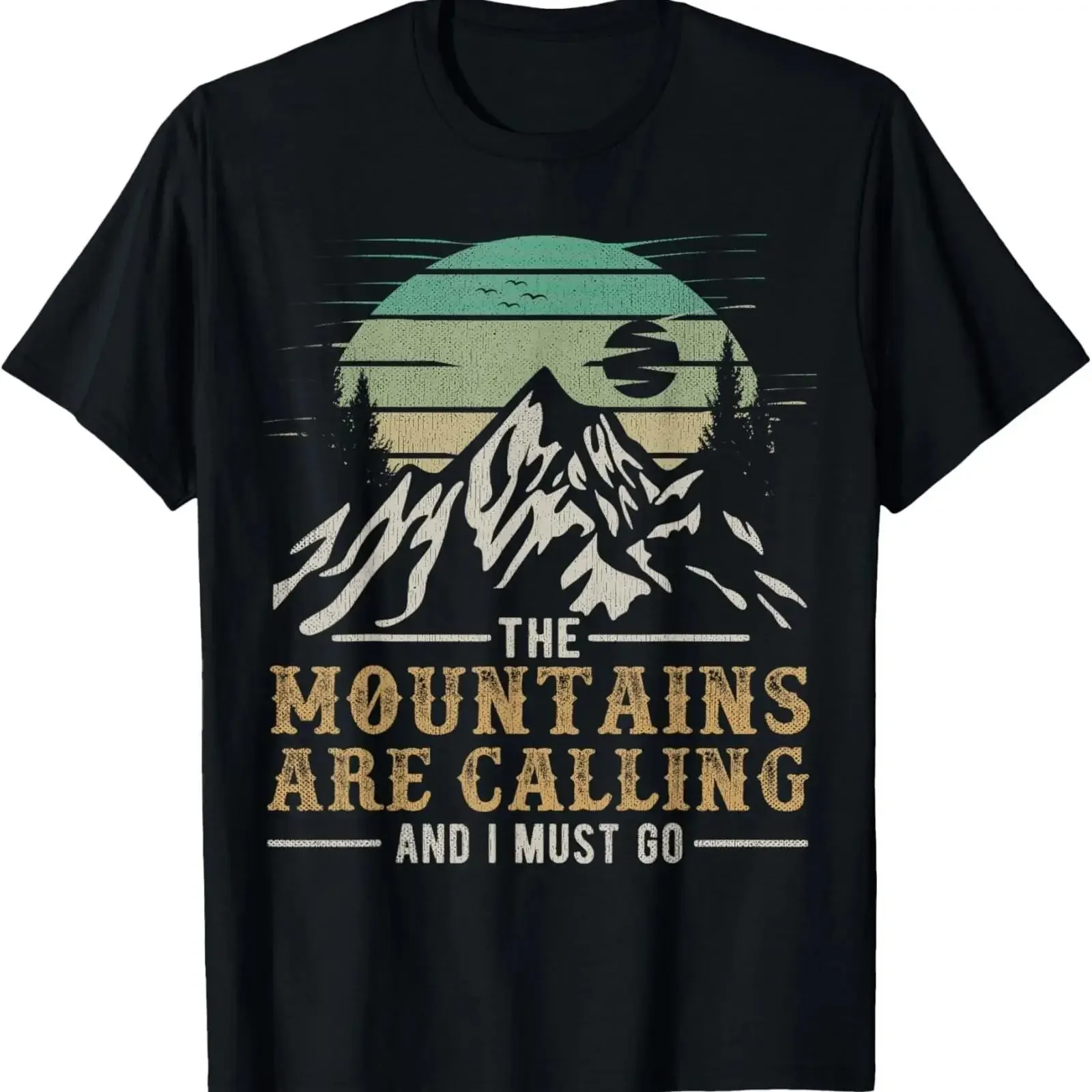 Funny Hiking T Shirt The Mountains Are Calling And I Must Go vintage Washed Casual streetwear Slightly Breathable homme Unisex