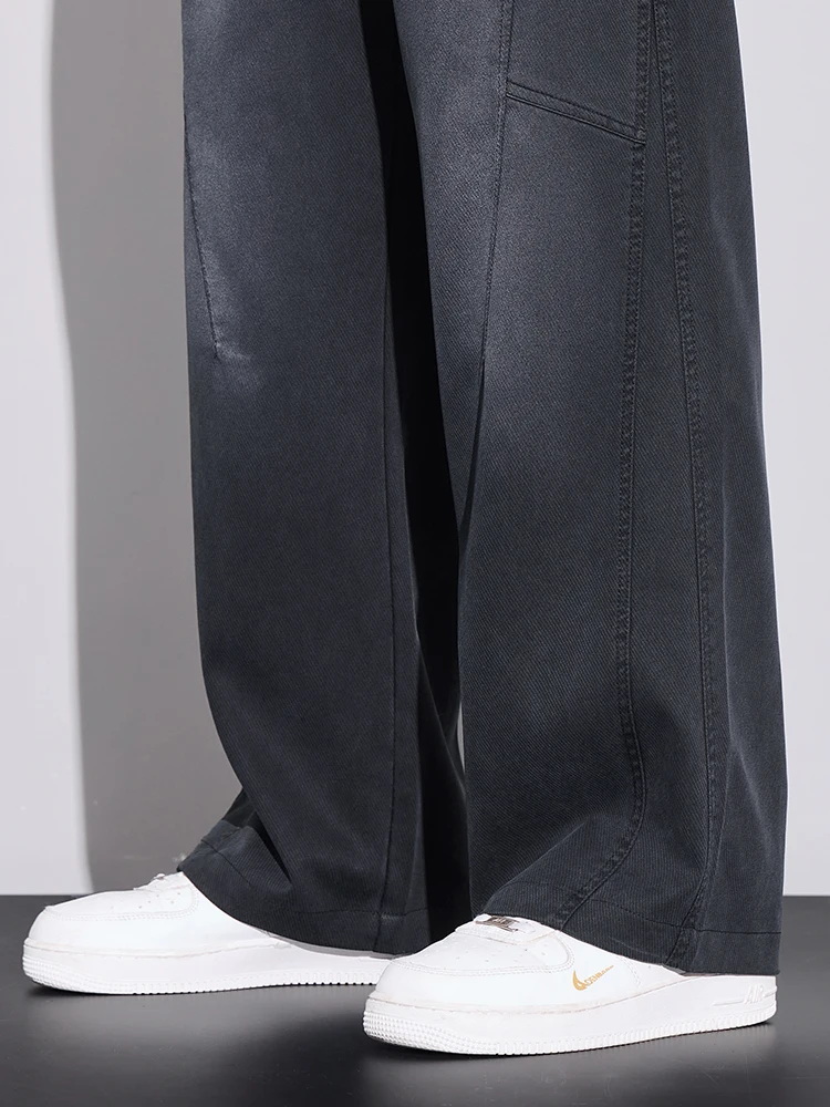 Herbst männer Gerade Casual Hosen Lose Bequeme Mode Koreanische Kordelzug Jogginghose Breite bein Vintage Gespleißt ​ ​ Hose