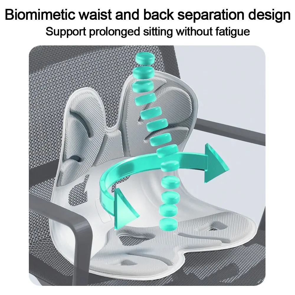 Waist Protection Seat Cushion with Backrest, Ergonomic Office Posture Corrector, Coccyx Pain Relief for Prolonged Sitting