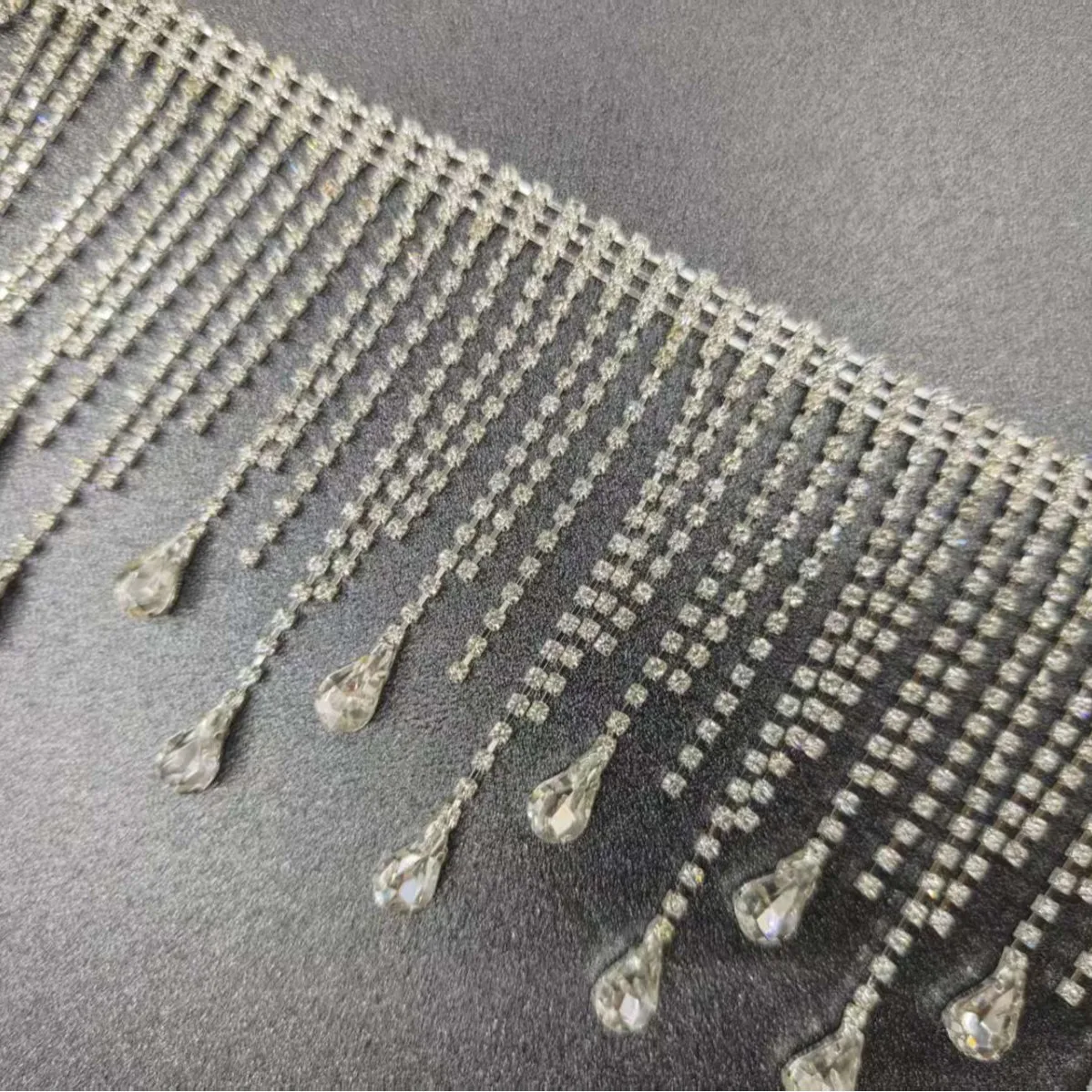 5Yard Teardrop pendant, fancy tassel, rhinestone chain, DIY clothing, bag accessories, fabric patch