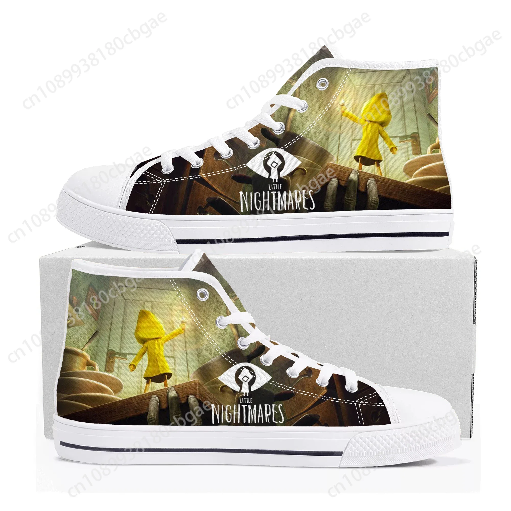 

Hot Game Little Nightmares Anime High Top Sneakers High Quality Mens Womens Canvas Sneaker Casual Couple Shoes Custom Shoe