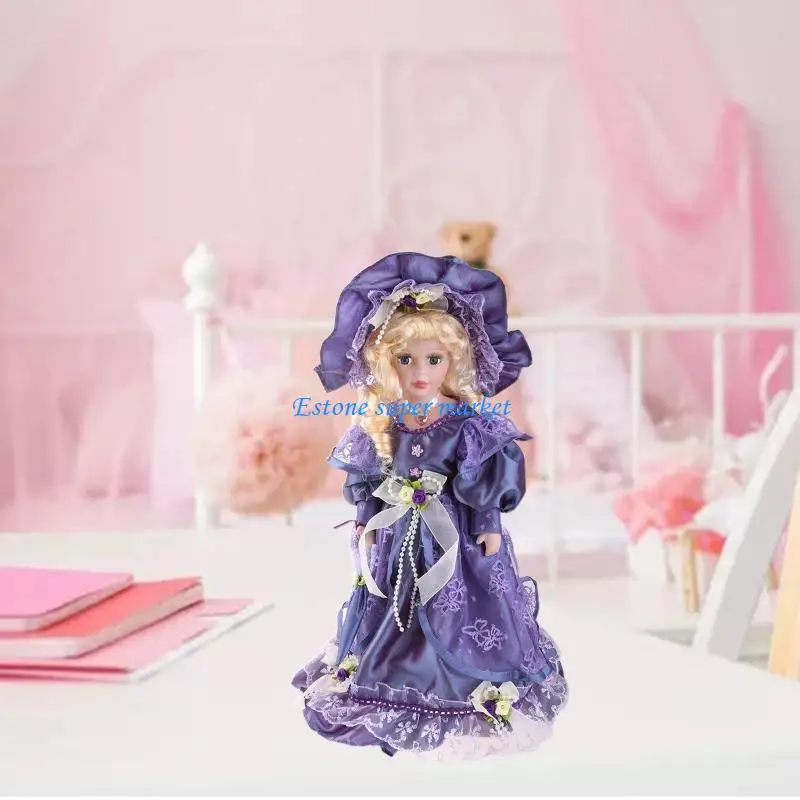 090B Ragazza vittoriana in porcellana da 40 per figurine bambole Accessori per gif compleanno per bambini