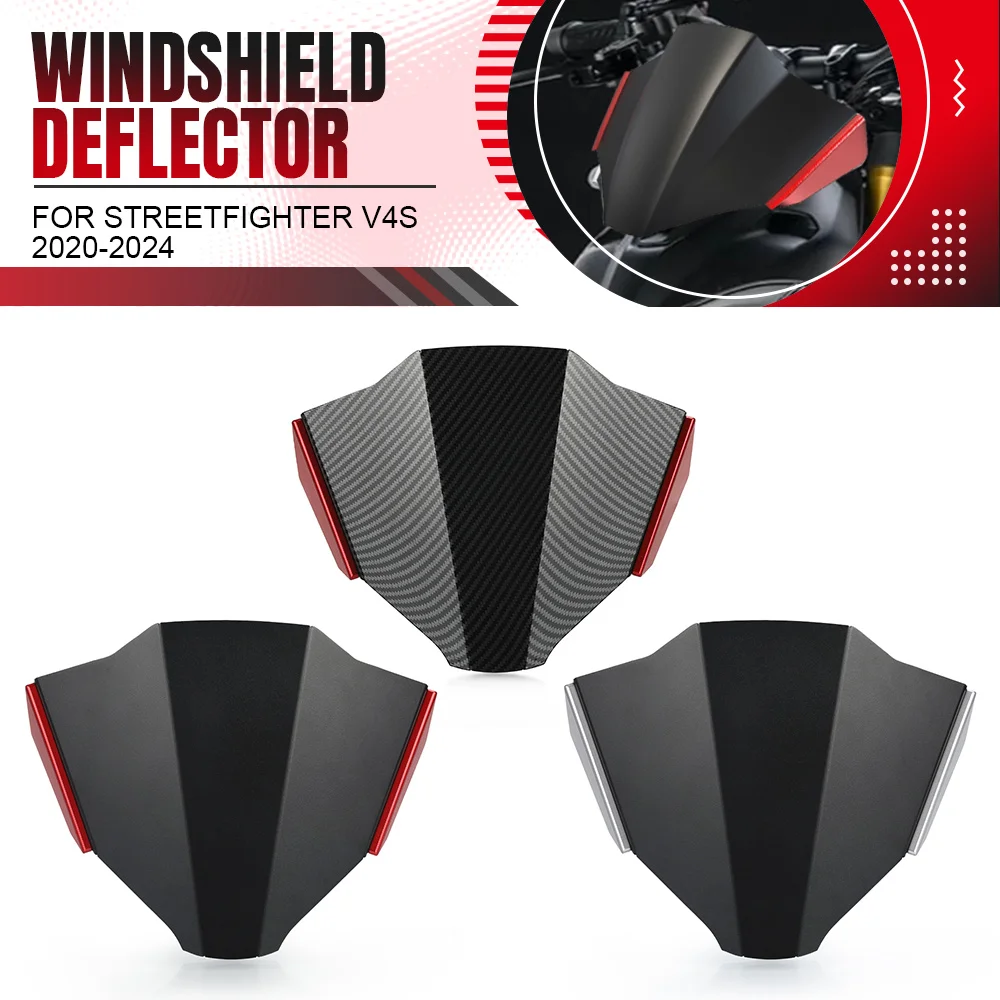 

Windshield Screen Visor Windscreen Deflector Motorcycle For Ducati Streetfighter V4S 2020-2022-2023-2024 Accessories Aluminium