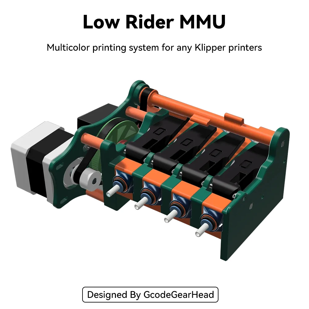 

Toaiot Low Rider MMU for Klipper 3d Printers Compact Affordable Multi-Material printing Upgrade Easy Setup Open-Source Voron