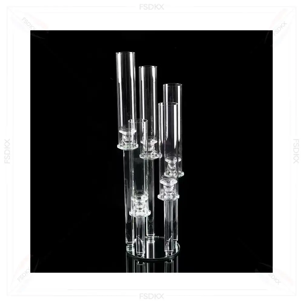FSDKX Decoration Luxury Metal Taper Candle Holder Sets Candlesticks Table Centerpiece for Wedding Party Event