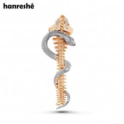 Hanreshe Orthopedic Spine Skeleton Snake Brooch Inlaid Crystal Luxury Lapel Badge Pins Medical Jewelry for Doctors Nurses