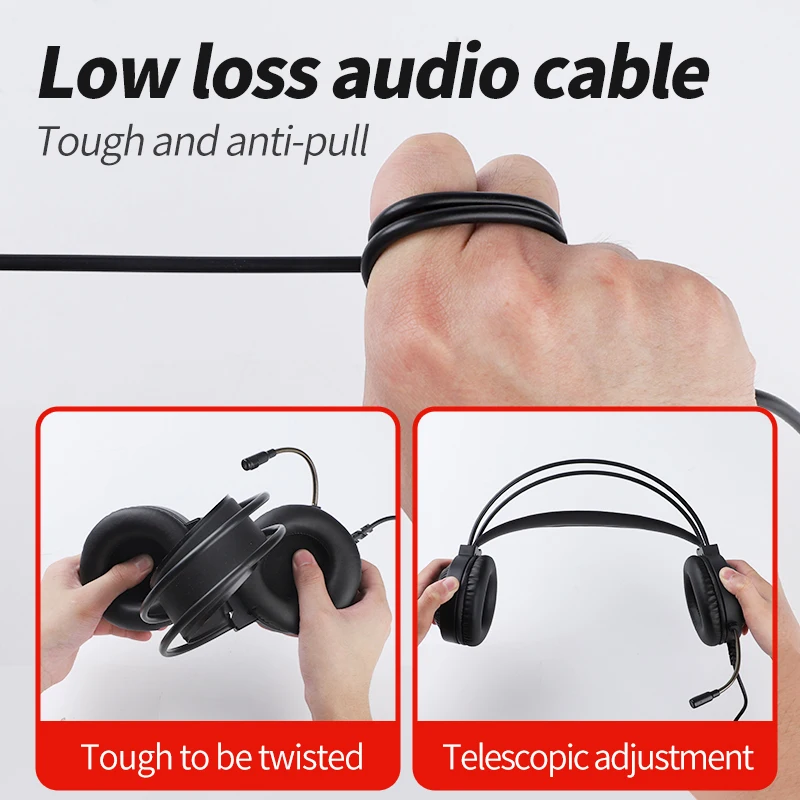 게이밍 헤드셋, USB 유선 스테레오 게이밍 헤드폰, 노트북, PS4, PS5, Xbox One용, LED 조명 포함, 블랙 화이트, 3.5mm