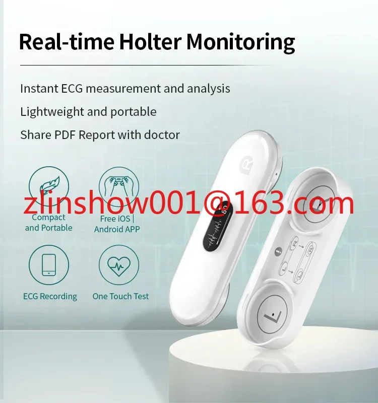 2025 new 24 Hour ECG/EKG Holter Wearable ECG/EKG Monitor with AI Analysis