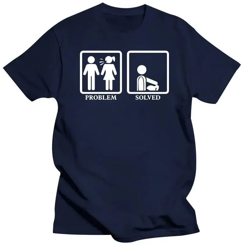 T Shirt Problem Solved oversized t shirt men clothing Marriage Funny Ly Married Wife Husband Novelty Tee Casual Pride Unisex