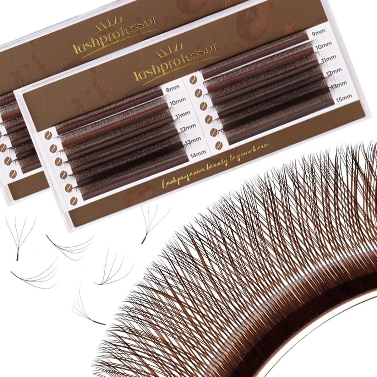 NEW Dark Brown W Shaped Lashes 4D Fairy Clover Lashes Premade Bloom Fans 3D 5D Volume Eyelash Extensions Soft Lash