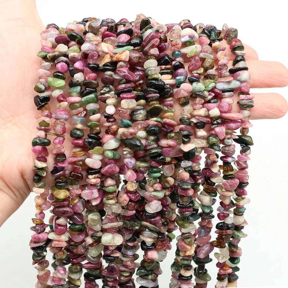 AliExpress NONE Natural Stone Color Tourmaline Irregular Beads Crystal Chips Gravel Shape Gemstone Bead for Jewelry Making DIY Bracelet Necklace