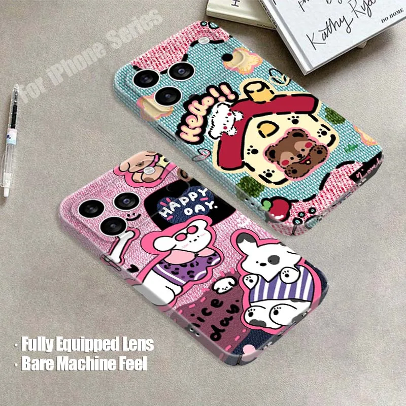 

Cartoon Dog Happy Day Phone Case For Apple iPhone 7 8 11 12 13 SE XR XS Plus Pro Max Mini 2022 Film Hard Shell