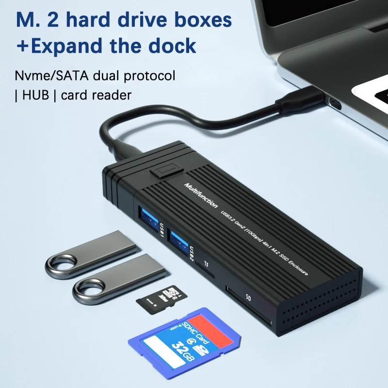 

Док-станция UTHAI TZ13 USB 3.1 PCI с твердотельным портом nvme/data с двойным протоколом для чтения M.2, корпус портативного жесткого диска HUB