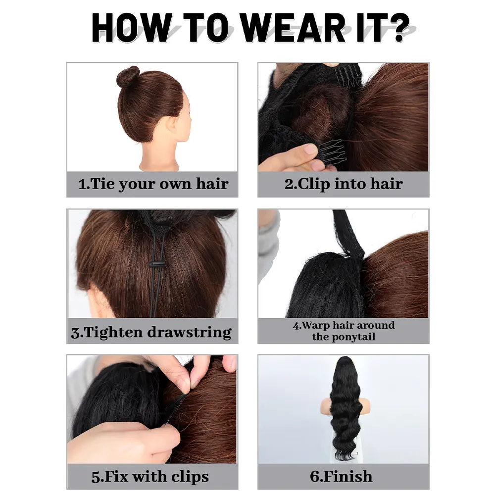الجسم موجة الاصطناعية الرباط الشعر ذيل حصان ملحقات ريمي هيربيسي ذيل حصان طبيعي كليب في وصلات الشعر للاستخدام اليومي