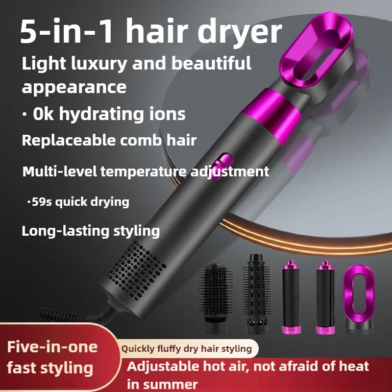 

5-In-1 Hair Dryer 800W Multi-functional Electric Hair Straightener Automatic Curling Iron 3-in-1 Hair Dryer EU US UK 3 Gears