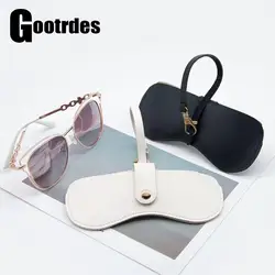 Handmade PU Leather Glasses Bag Sunglasses Case Portable Myopia Eyewear Protector Fashion Simple Hanging Wrist Storage Box