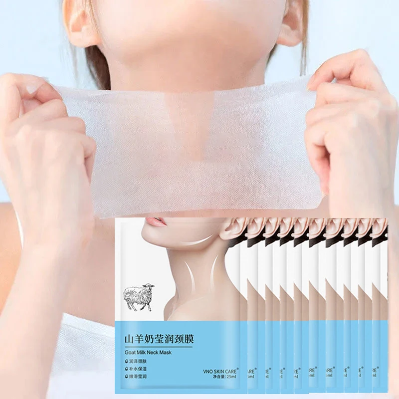 10pcs Goat Milk Neck Mask Necks skincare Masks Firming Brightening Nech Masks Moisturizing Beauty Necks Skin Care