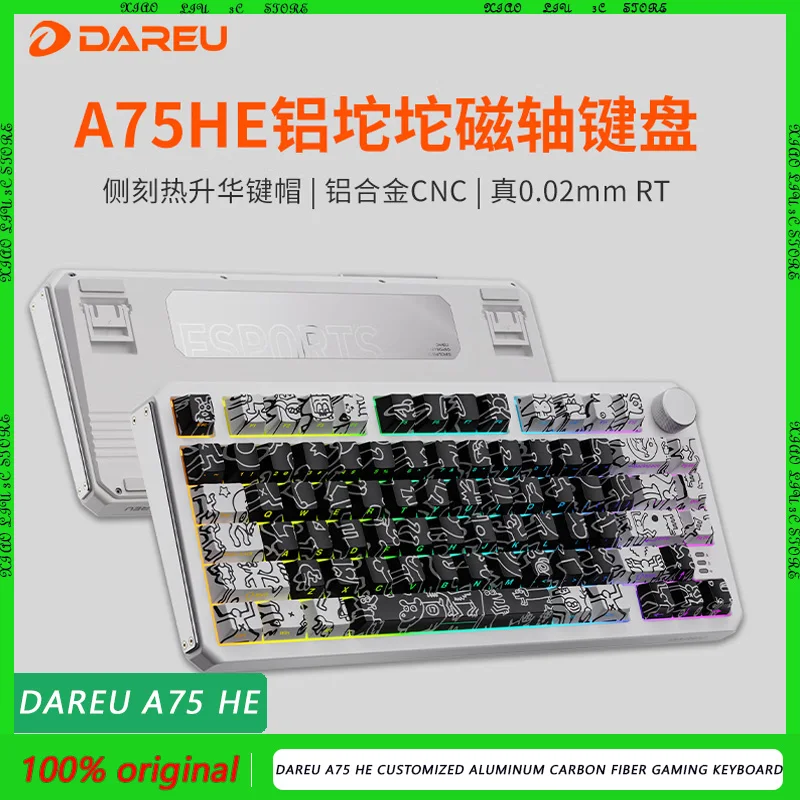

Dareu A75 HE Customized Aluminum Carbon Fiber Gaming Keyboard E-Sport Gateron Jade Pro Switch Hot Swap 8K 0.02mm RT DKS SOCD PC