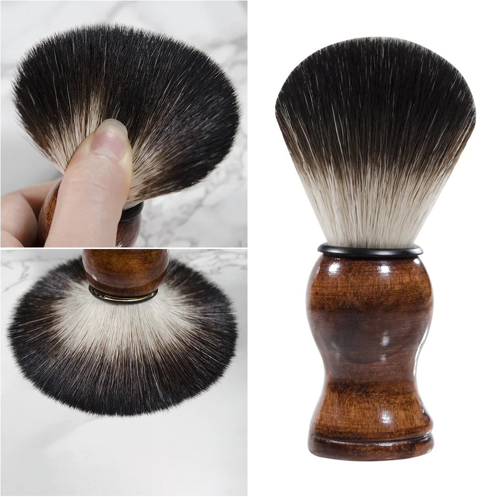 Soporte para Scrunchie de pelo sintético negro, Kit de brochas de afeitar para hombres, cepillos para Barba para limpieza, modelado de estilismo