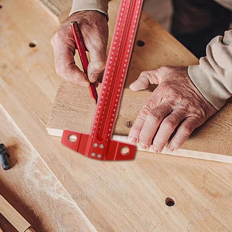 Marking Ruler Square T Type Woodworking Scriber Measuring Woodworkers Rule Carpenter Tool