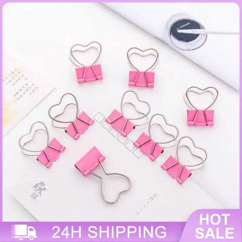 

Office Necessities Bookmark Clip Mini Folder Office Binding Supplies Folder Girl's Heart Durable Materials Safe Grip Bills