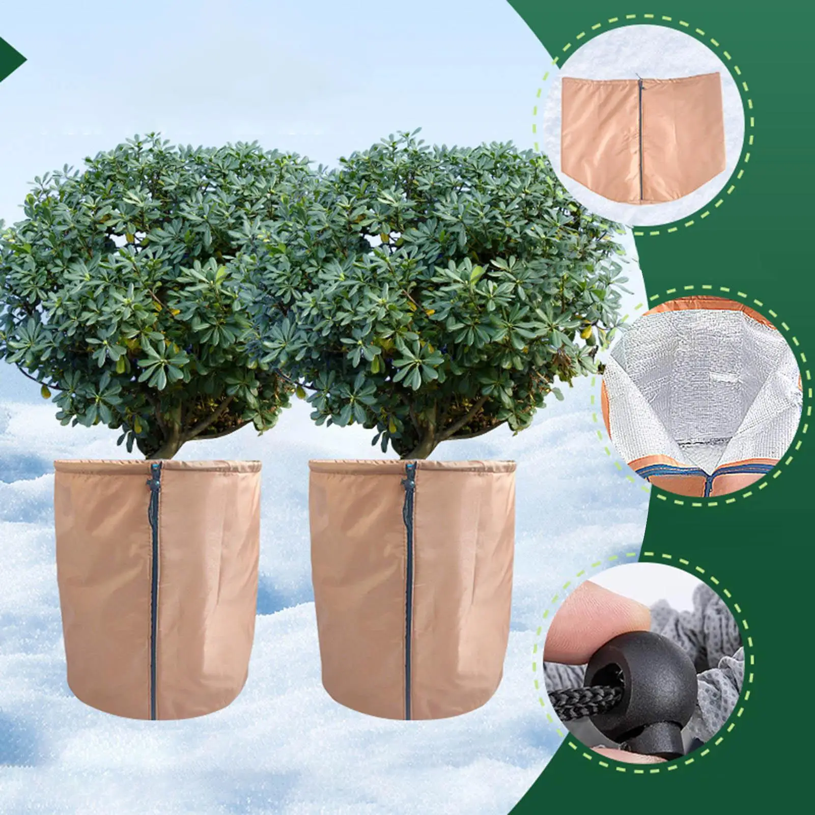 

Plant Pot Covers For Winter Warm Anti-frost Cover Plants Frost Protect Bags With Drawstring Zip For Outdoor Winter Garden Fruit