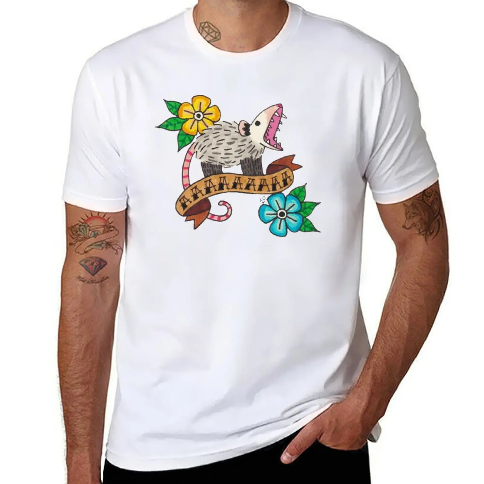 

Tattoo Possum T-Shirt t shirts for man cotton funny funny t shirts dark humor t shirt man designer T-shirt