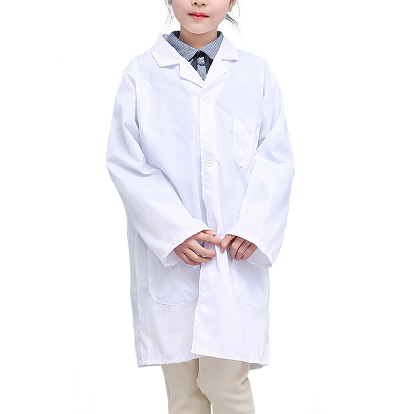 Doctor Professional Experience Coat Doctor Role Play Soft White Lab Coat for Children Kids Cosplay Wear