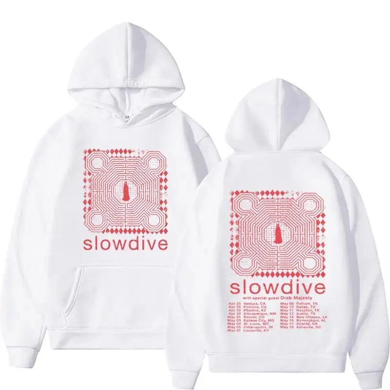 Slowdive Band 2024 Tour Concert Print Hoodies Men Women Hip Hop Gothic Sweatshirts Male Casual Fleece Oversized Hooded Pullovers