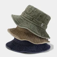Sombrero de pescador de Color sólido para hombre y mujer, gorra de Sol de viaje al aire libre, 2022 algodón, 130