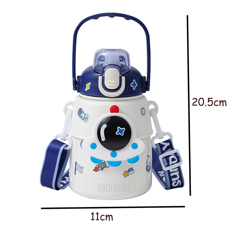 Termos dla dzieci Cute girls butelka wody 850ML duża pojemność astronauta ze stali nierdzewnej termos dla dzieci studencki kubek na wodę