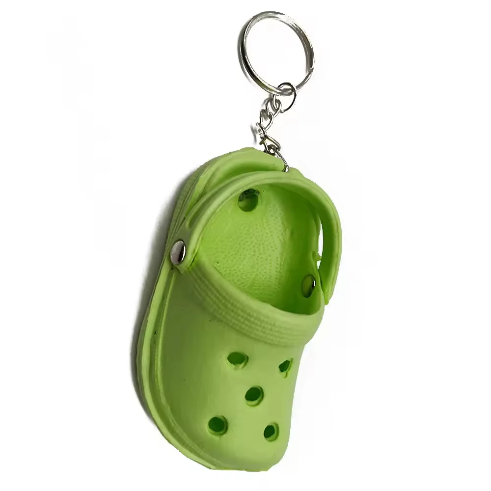 100Pcs Novelty Mini Simulation Clog Shoe Keychain Small Hole Sandal Bag Accessory