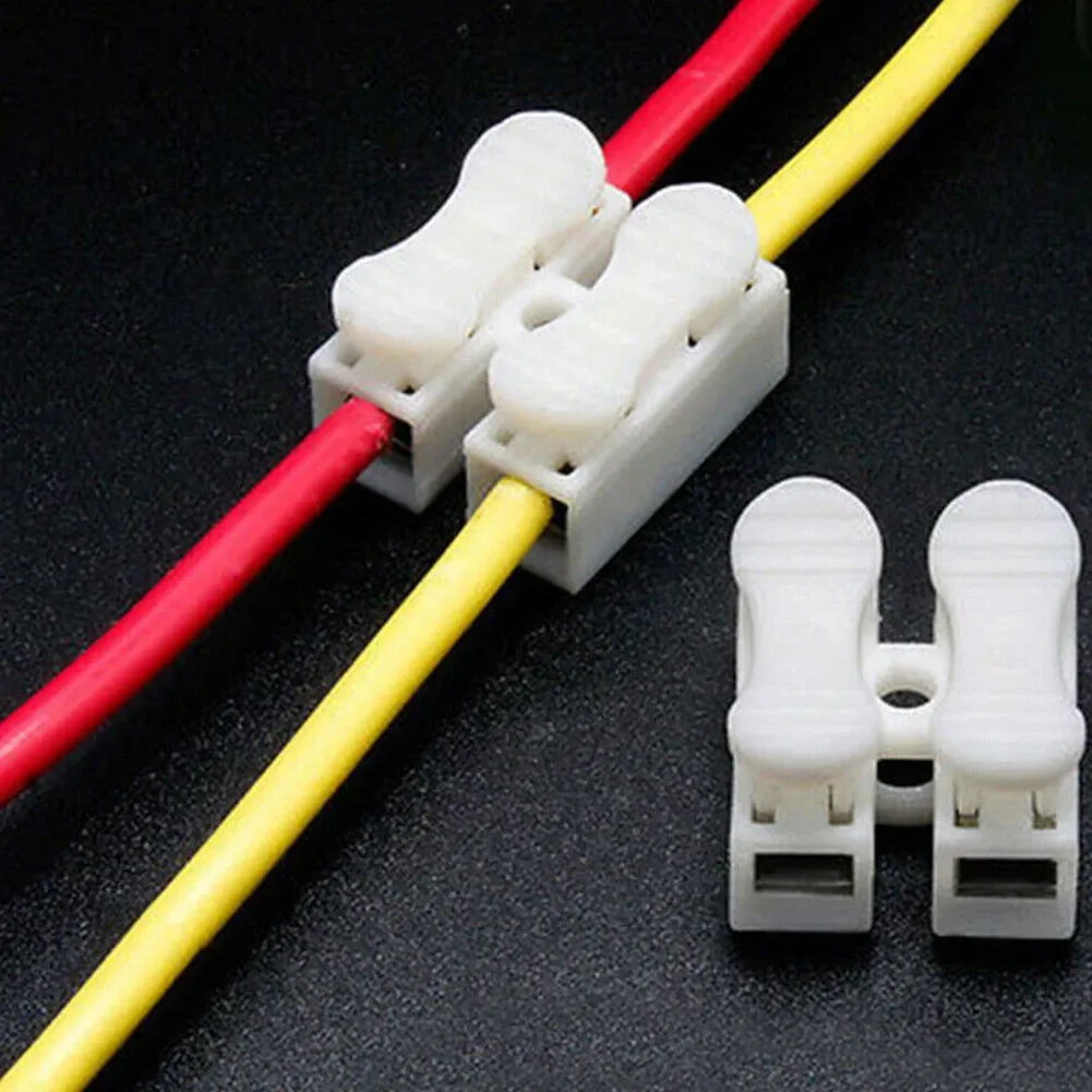 10 Uds CH2 conectores de Cable de bloqueo de empalme rápido terminales de Cable eléctrico de 2 pines blanco 220v para un empalme fácil y seguro en cables