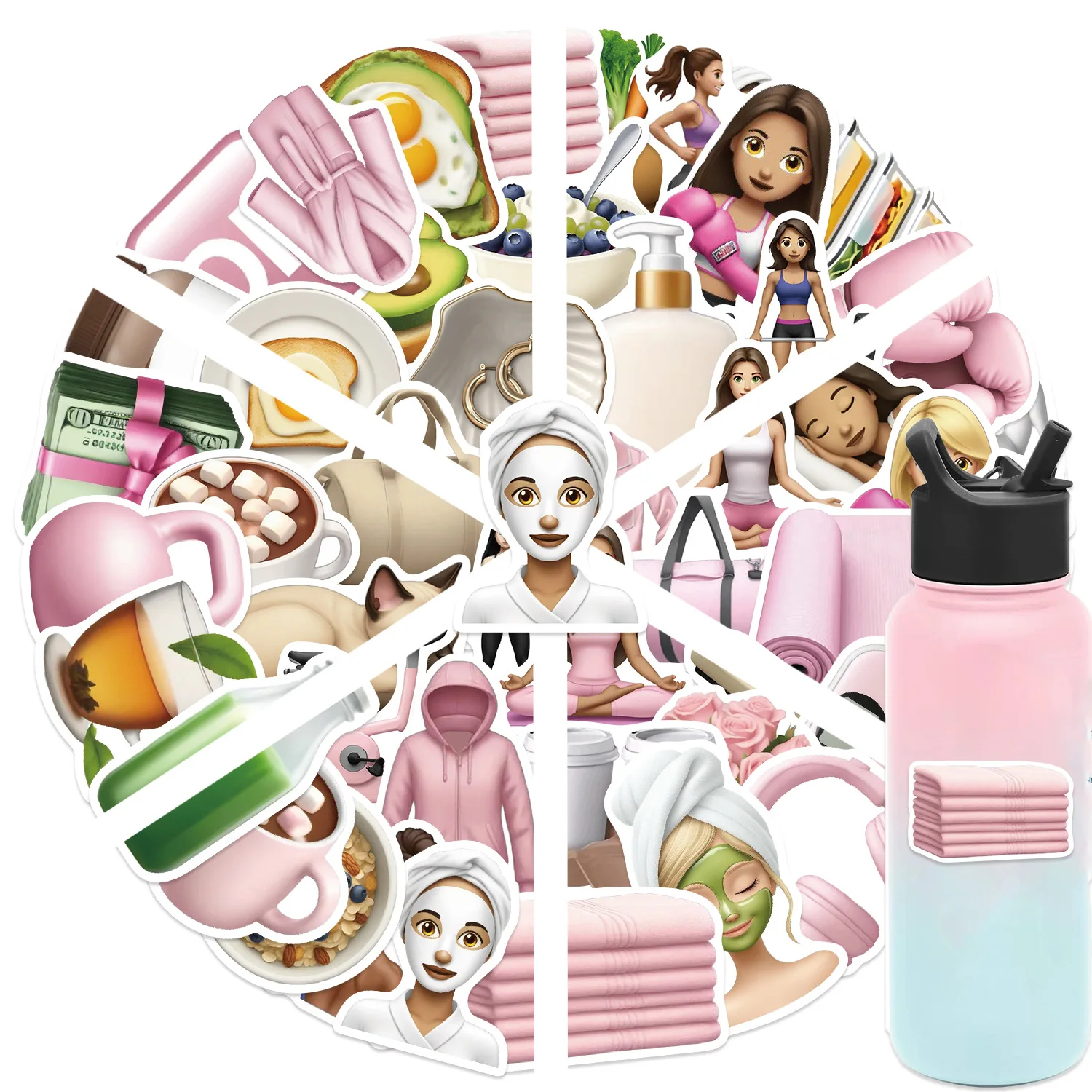 

10/30/50PCS Cartoon Fitness Girl Sticker GYM Doodle Decorative Decal Toys for Pencil Box Refrigerator Phone Case Scrapbook Diary