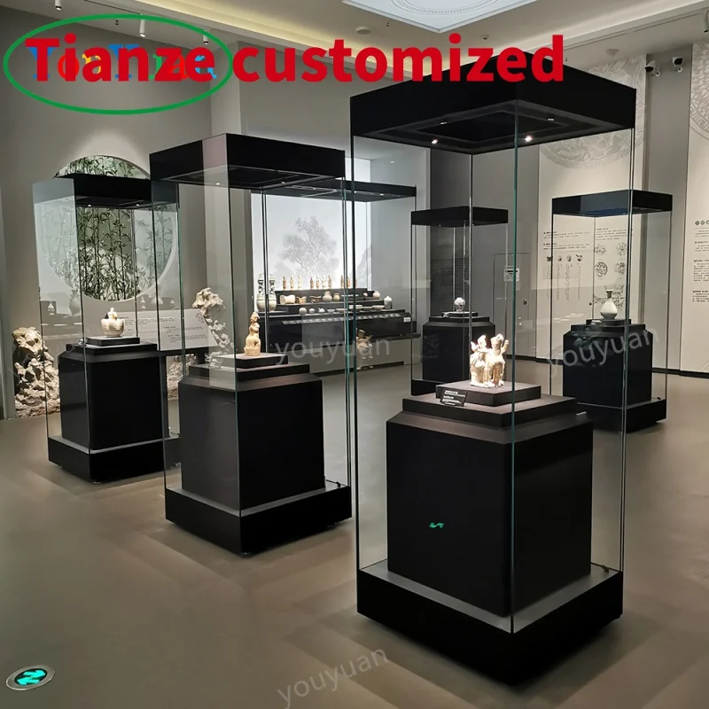 (customized)Used museum display cases display showcase display decorations museum vitrine with led light