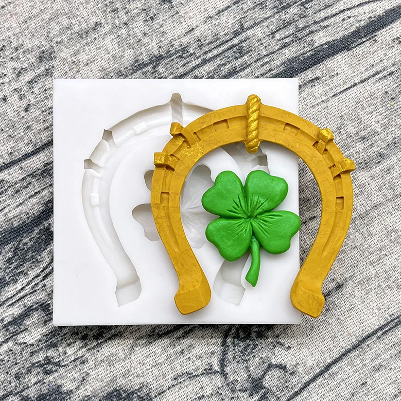 Four Leaf Clover Horseshoe St. Patrick’s Day Silicone  Baking Mold Sugarcraft Cupcake Fondant Cake Decorating Tools